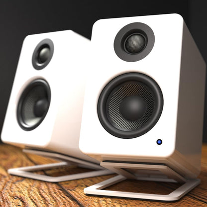 YU2MW PC Gaming Desktop Speakers | 3" Composite Drivers | 3/4" Silk Dome Tweeter | Class D Amplifier | 100 Watts | Built-In USB DAC | Subwoofer Output | Pair | Matte White