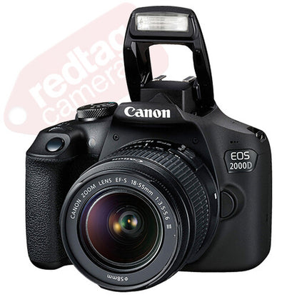 Canon EOS 2000D / Rebel T7 SLR Camera + 3 Lens Kit 18-55Mm + 32GB + Flash & More