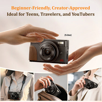 Digital Camera 4K 56MP Cameras for Photography for Youtube with 32GB SD Card