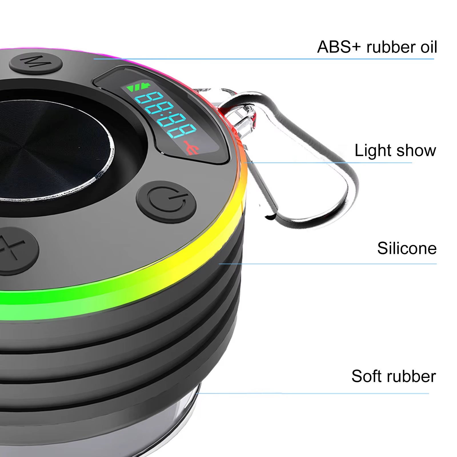 Bluetooth-Compatible 5.3 Shower Speaker FM Radio Wireless Small Speaker with Suction Cup Mini Speaker for Travel/Outdoors/Gifts