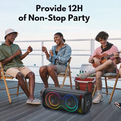 Large Party Speaker, Bluetooth Speaker with Dazzling Rgb Light, Two 6.5'' Subwoofer, T20